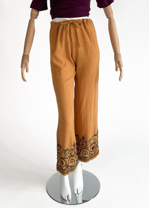 1994 Romeo Gigli Embroidered Cotton Pants