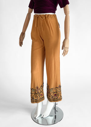 1994 Romeo Gigli Embroidered Cotton Pants