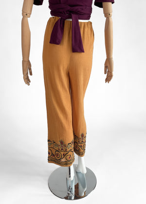 1994 Romeo Gigli Embroidered Cotton Pants