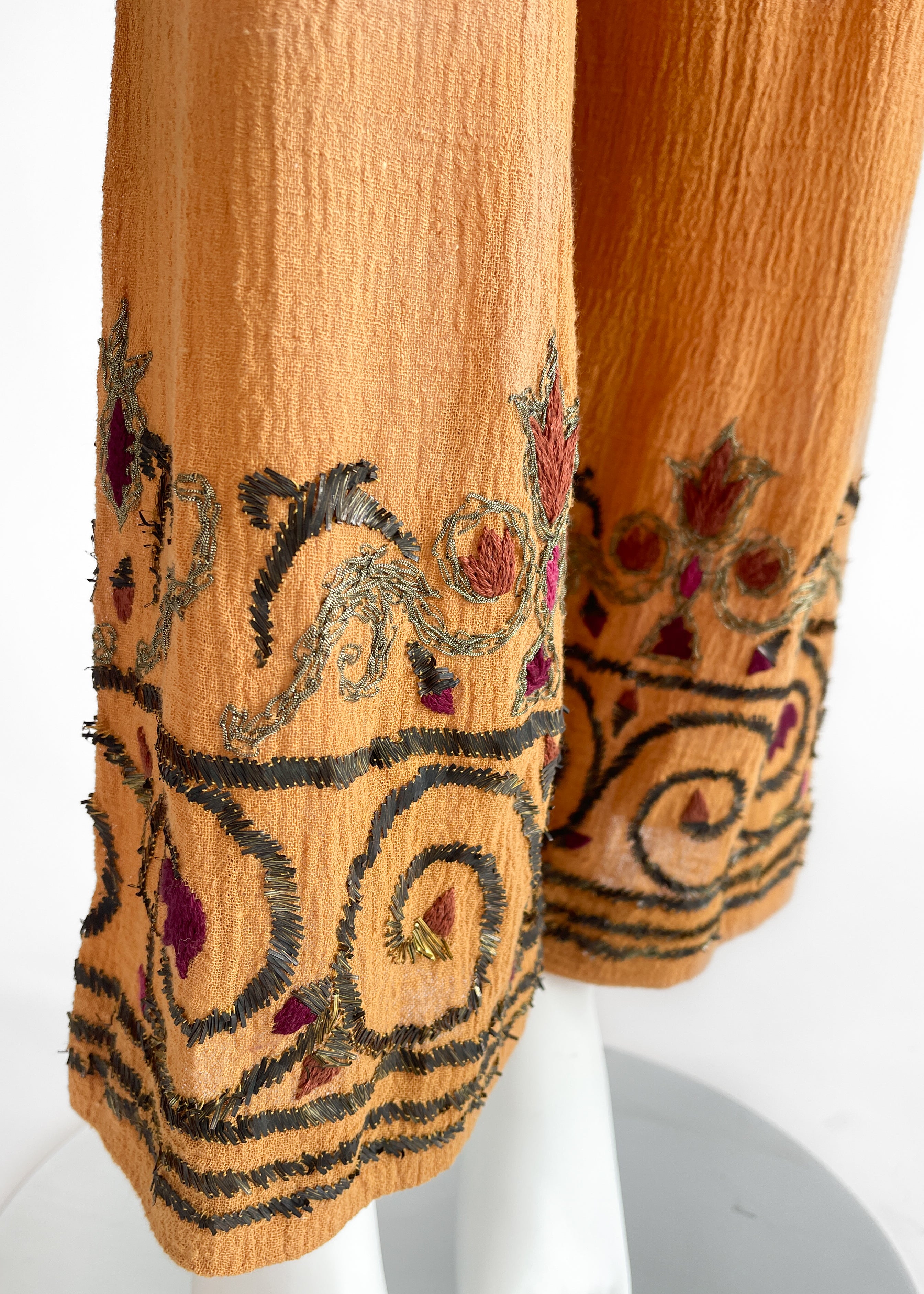 1994 Romeo Gigli Embroidered Cotton Pants