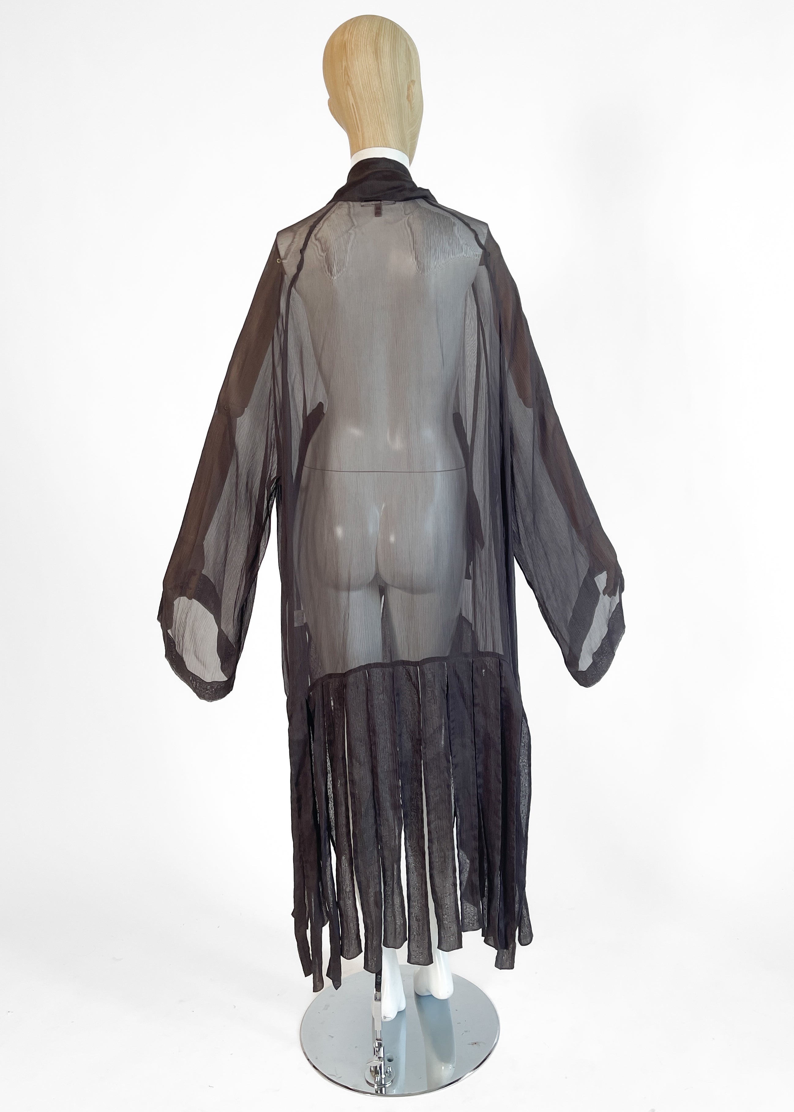 Vintage Romeo Gigli Silk Chiffon Duster Coat Dress Late 1980s