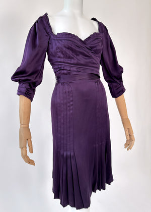 Vintage YSL Purple Silk Dress Tom Ford Era