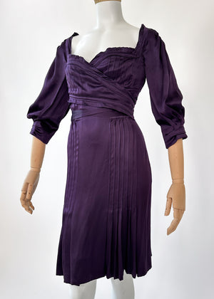 Vintage YSL Purple Silk Dress Tom Ford Era