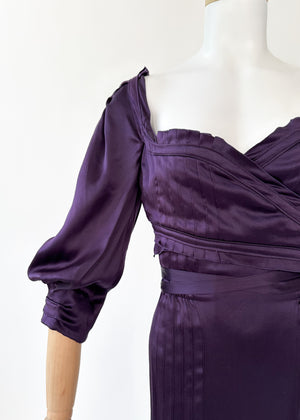 Vintage YSL Purple Silk Dress Tom Ford Era