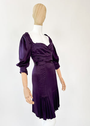 Vintage YSL Purple Silk Dress Tom Ford Era