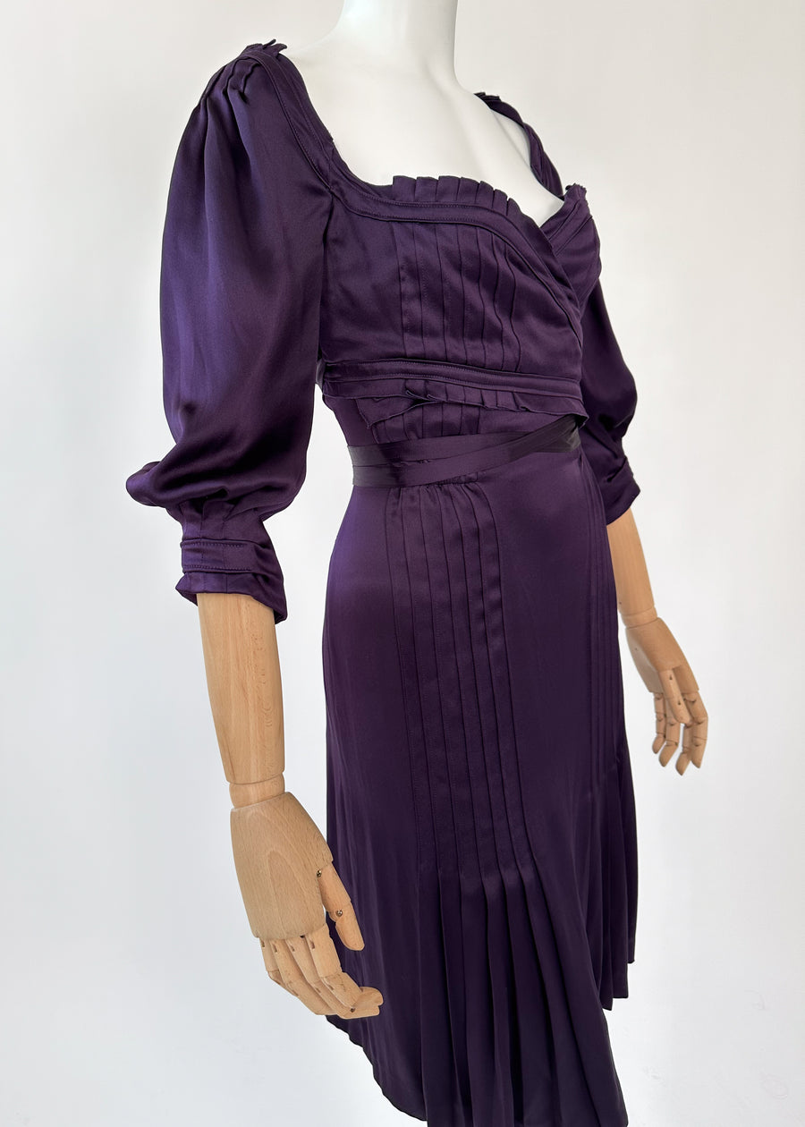 Vintage YSL Purple Silk Dress Tom Ford Era