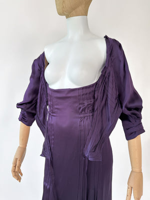 Vintage YSL Purple Silk Dress Tom Ford Era