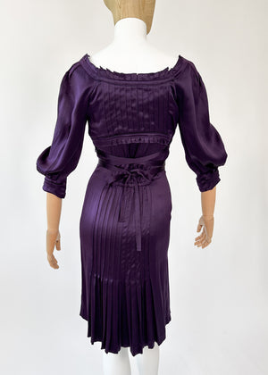 Vintage YSL Purple Silk Dress Tom Ford Era