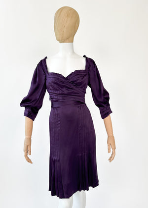 Vintage YSL Purple Silk Dress Tom Ford Era