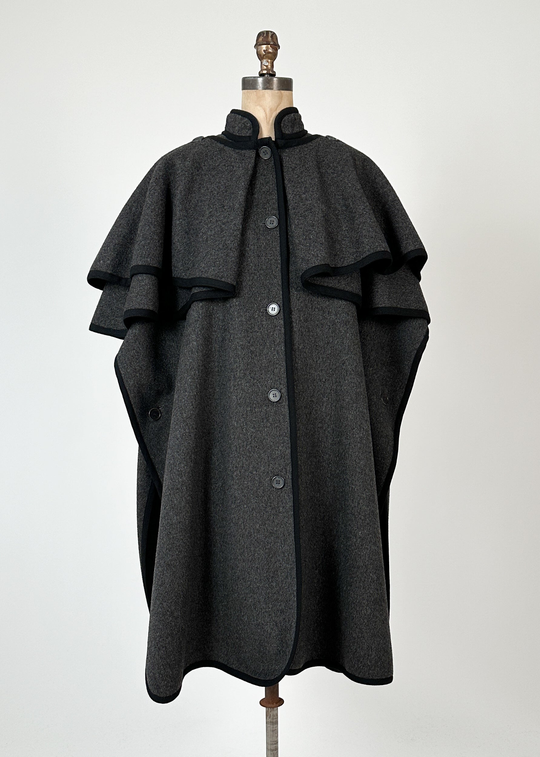 Vintage 1970s Yves Saint Laurent Wool Cape