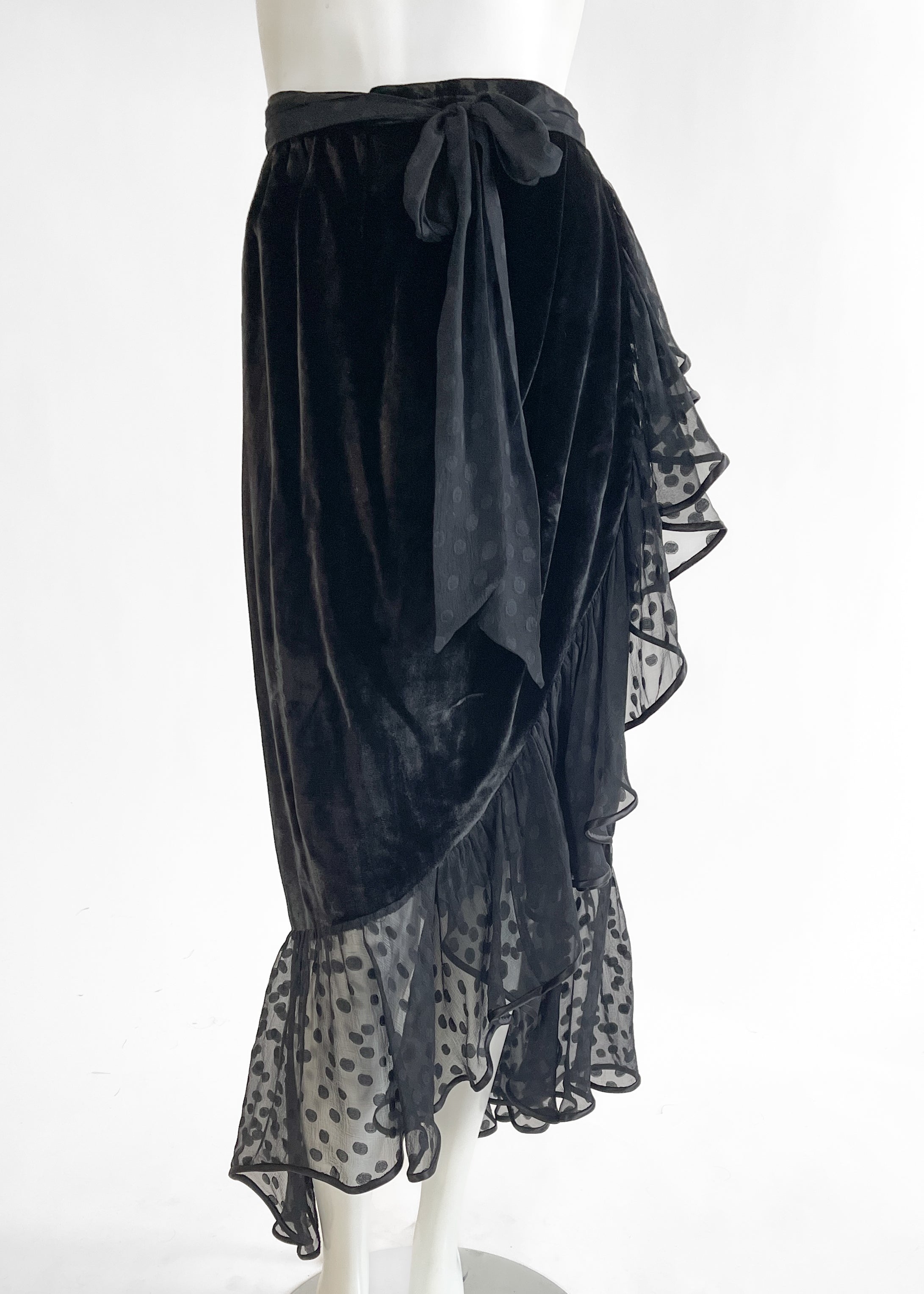 Yves Saint Laurent Fall 1978 Velvet Wrap Skirt