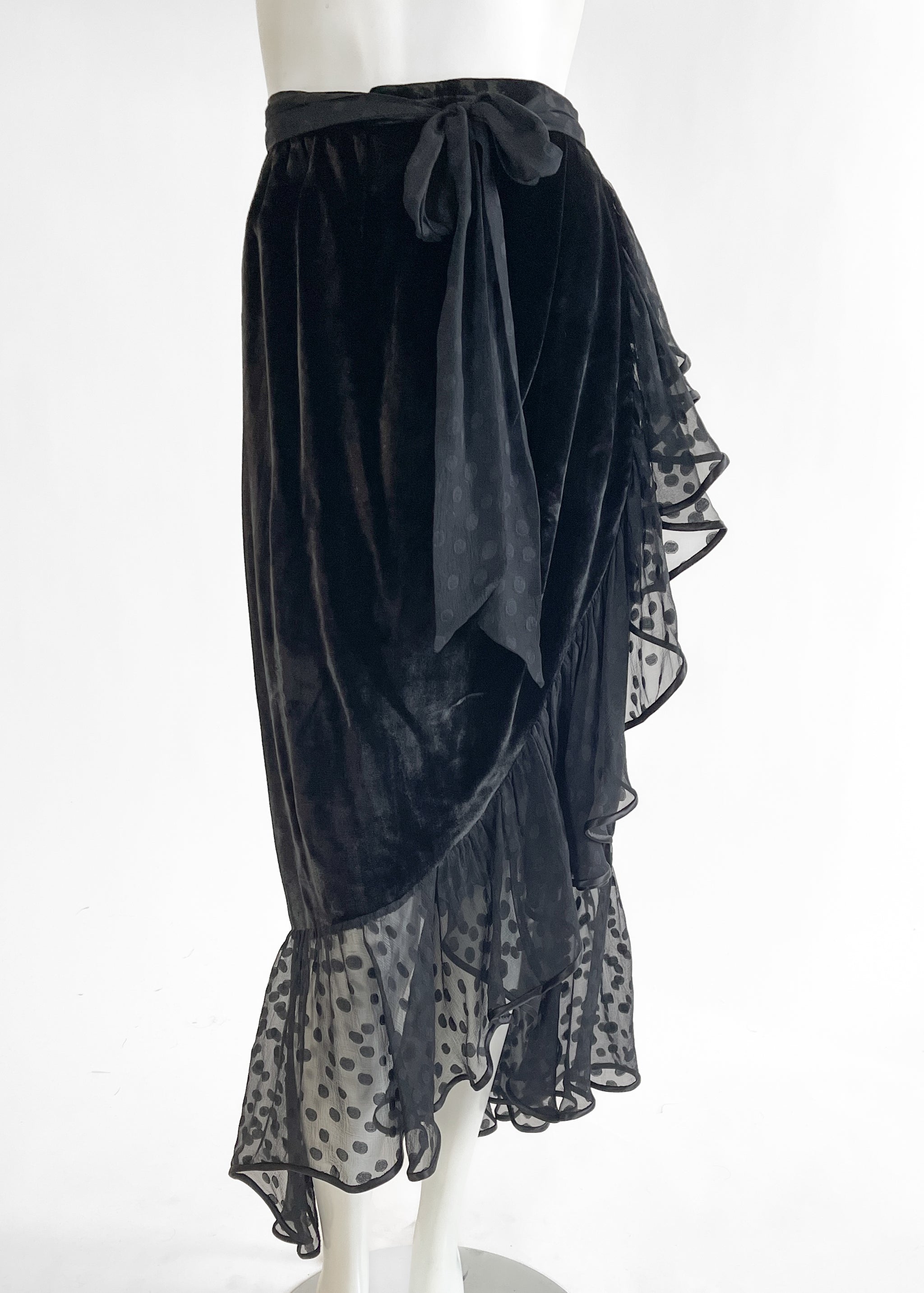 Yves Saint Laurent Fall 1978 Velvet Wrap Skirt