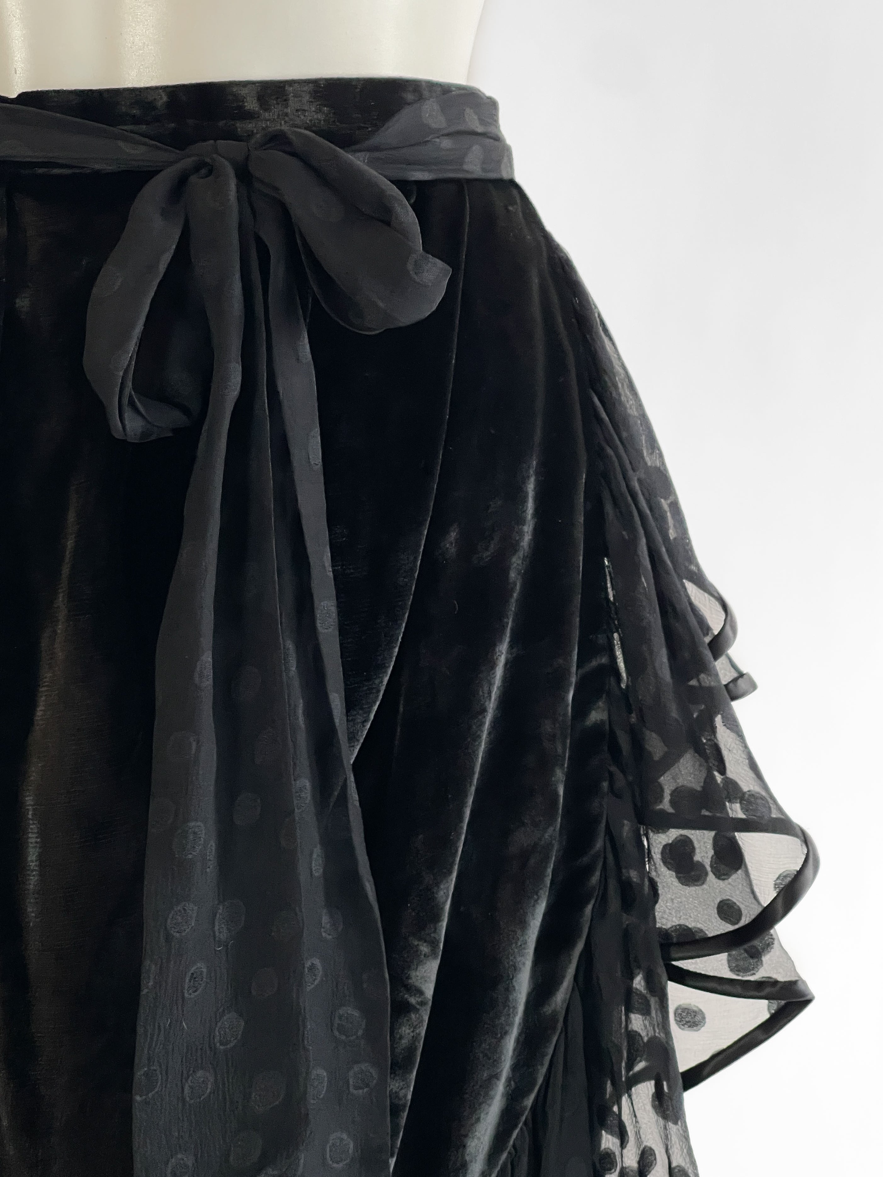 Yves Saint Laurent Fall 1978 Velvet Wrap Skirt