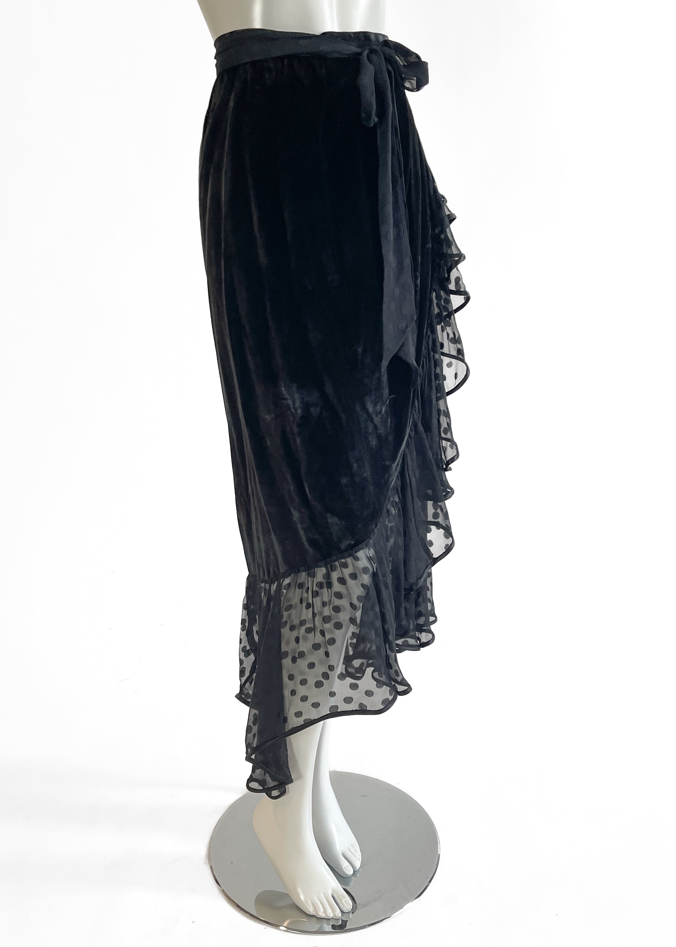 Yves Saint Laurent Fall 1978 Velvet Wrap Skirt