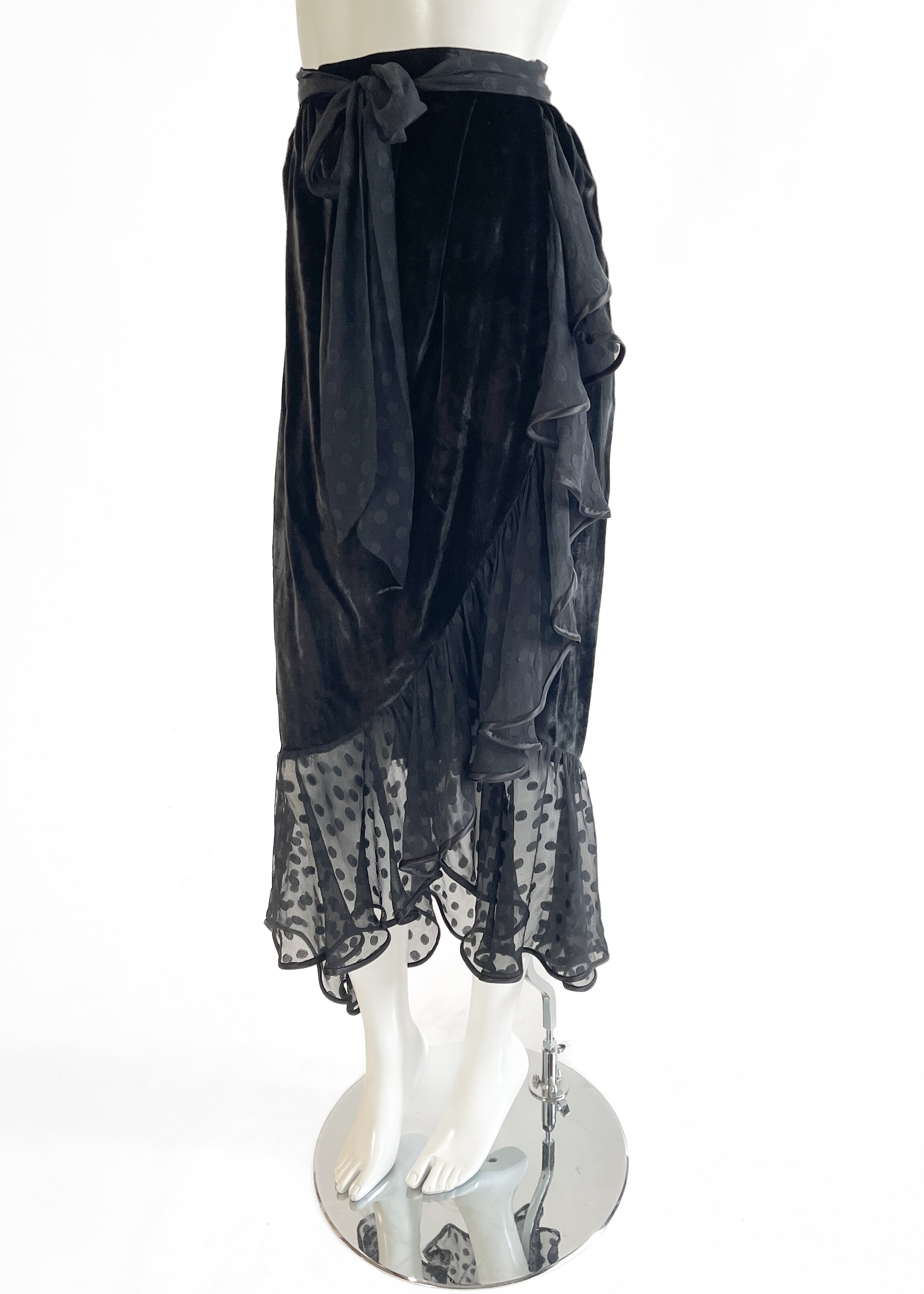 Yves Saint Laurent Fall 1978 Velvet Wrap Skirt