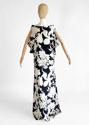 Vintage 1990s Yves Saint Laurent Silk Caftan Dress