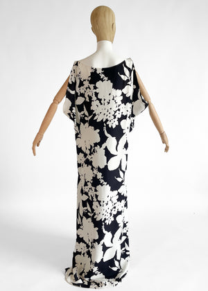 Vintage 1990s Yves Saint Laurent Silk Caftan Dress