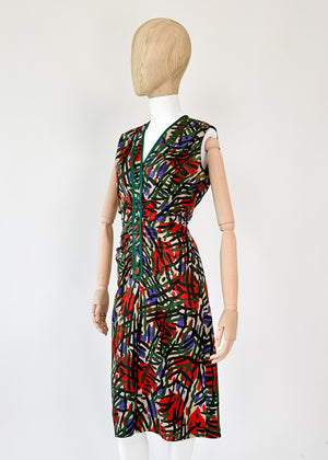 Vintage Yves Saint Laurent Summer Silk Dress 1984