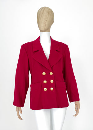 Vintage 1980s Yves Saint Laurent Red Blazer