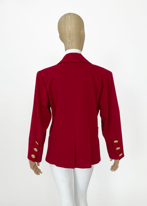 Vintage 1980s Yves Saint Laurent Red Blazer