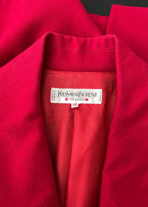 Vintage 1980s Yves Saint Laurent Red Blazer