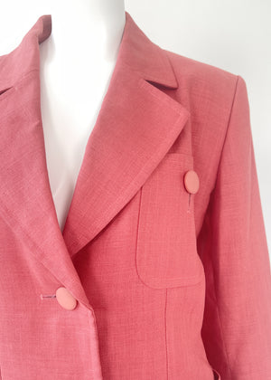 Vintage Yves Saint Laurent Pink Linen Blazer