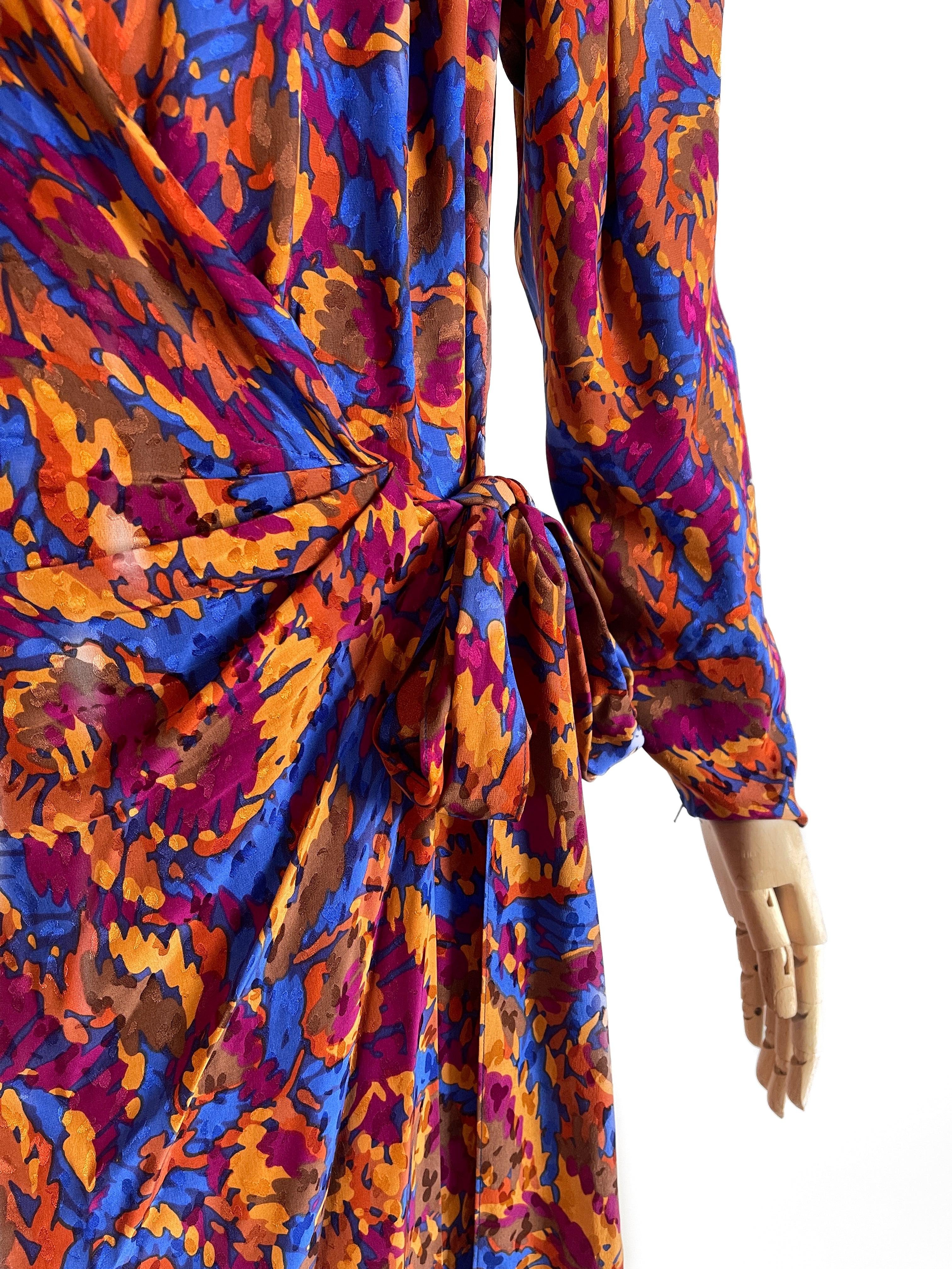 Yves Saint Laurent Silk Wrap Dress 1980s