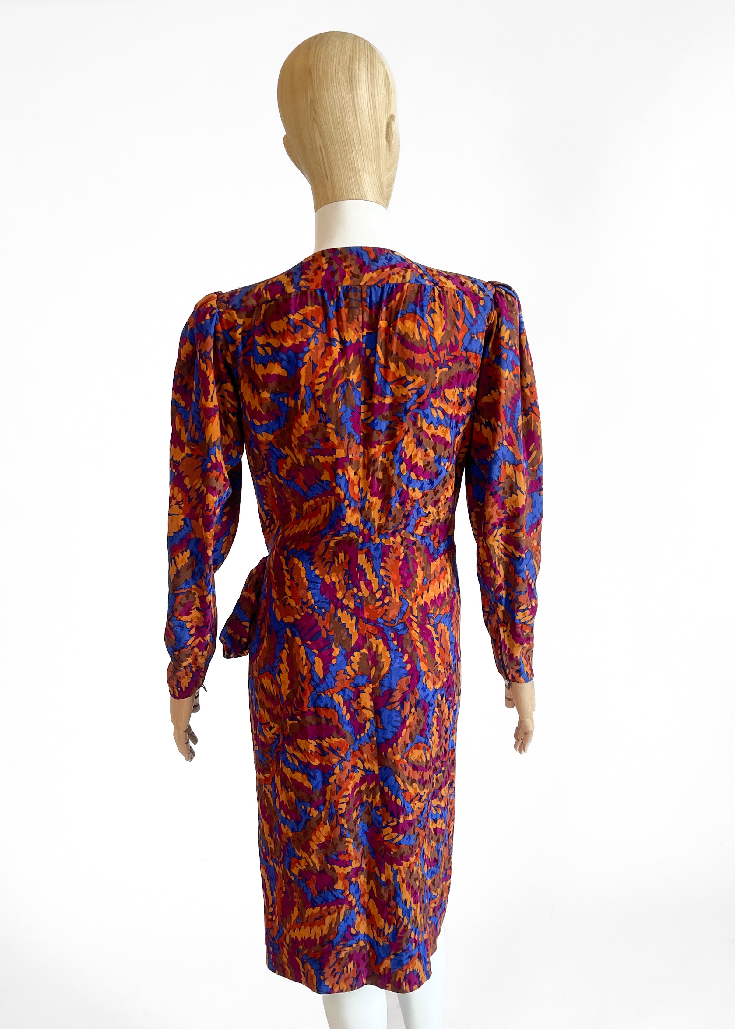 Yves Saint Laurent Silk Wrap Dress 1980s
