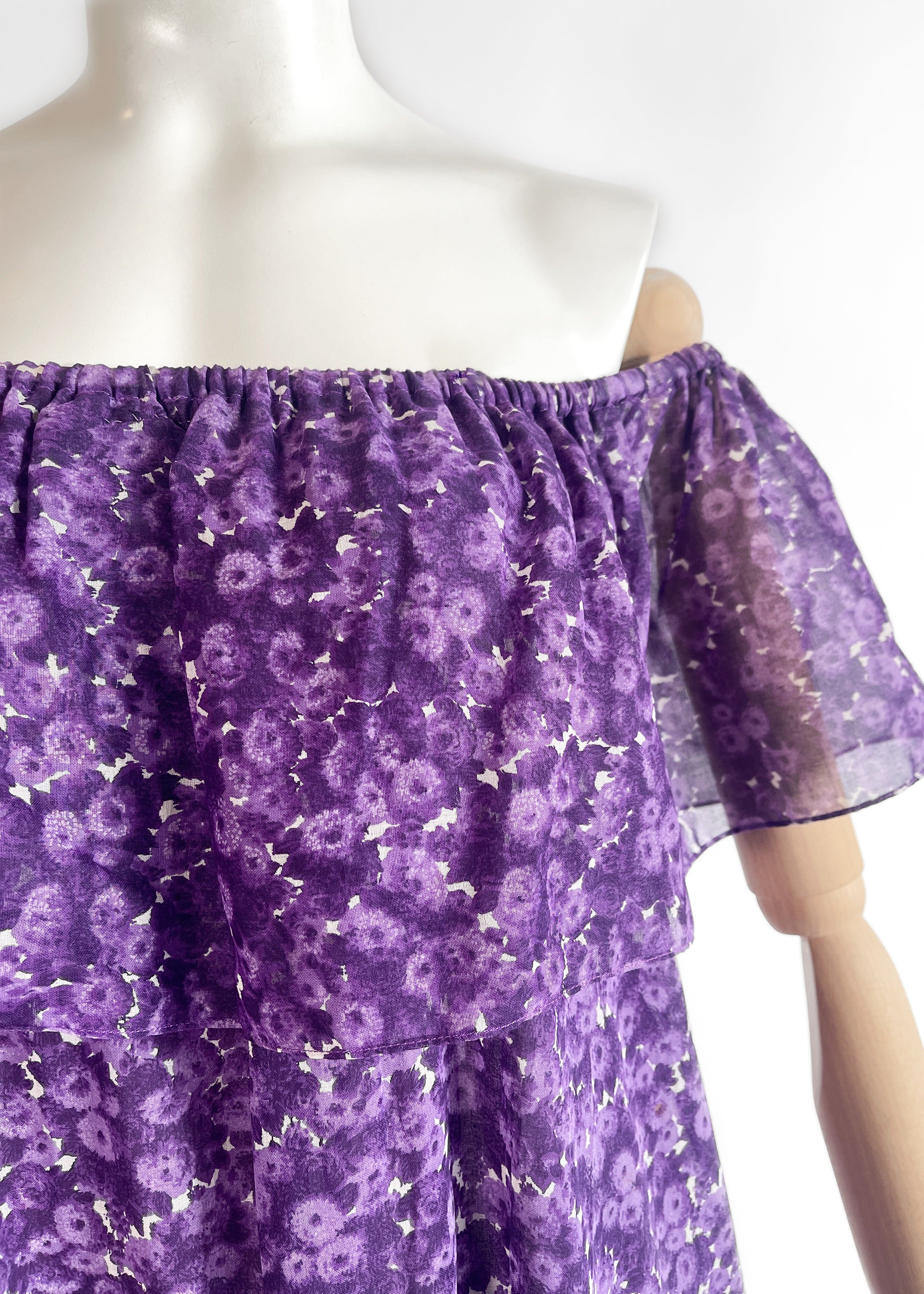 Yves Saint Laurent Floral Silk Maxi Dress Spring 1976