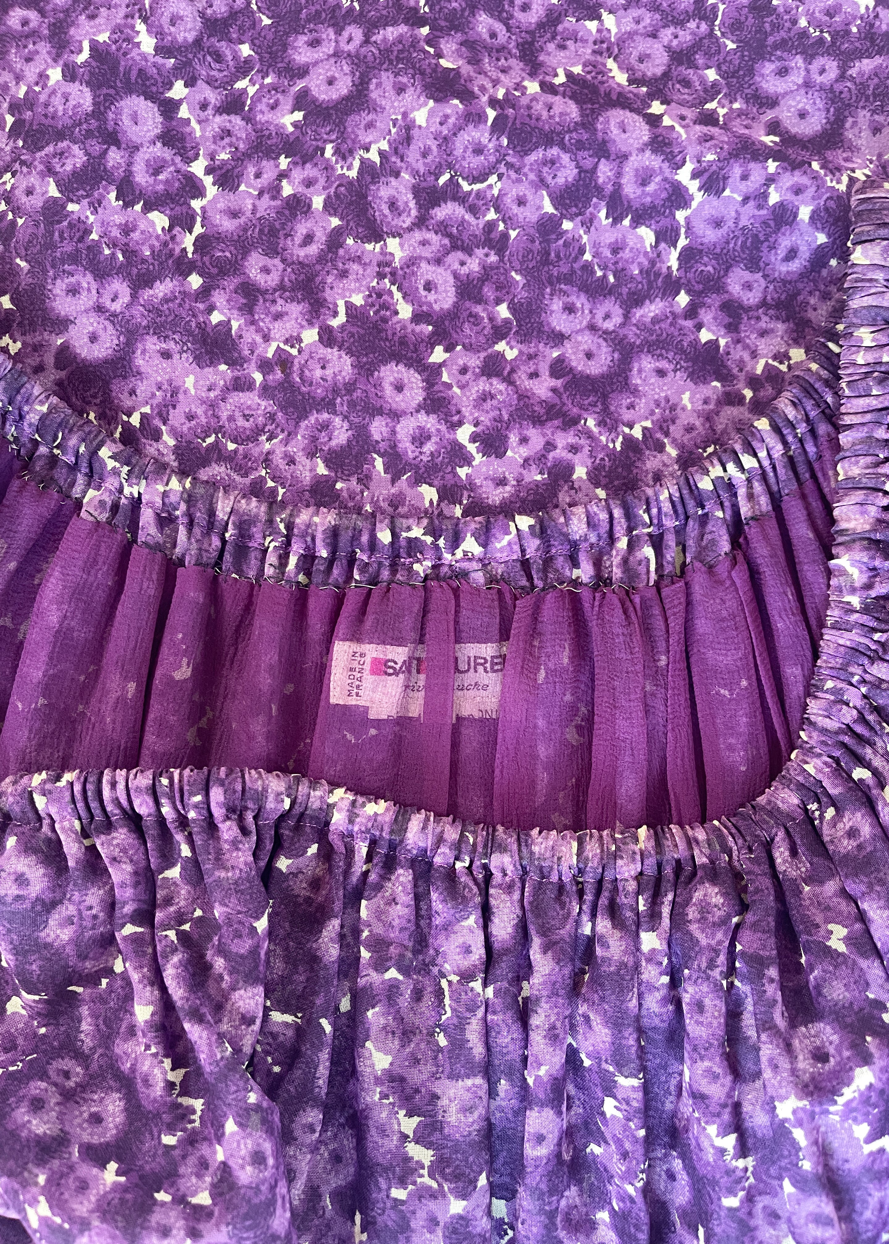 Yves Saint Laurent Floral Silk Maxi Dress Spring 1976