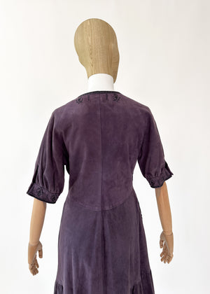 Vintage Yves Saint Laurent Purple Suede Dress