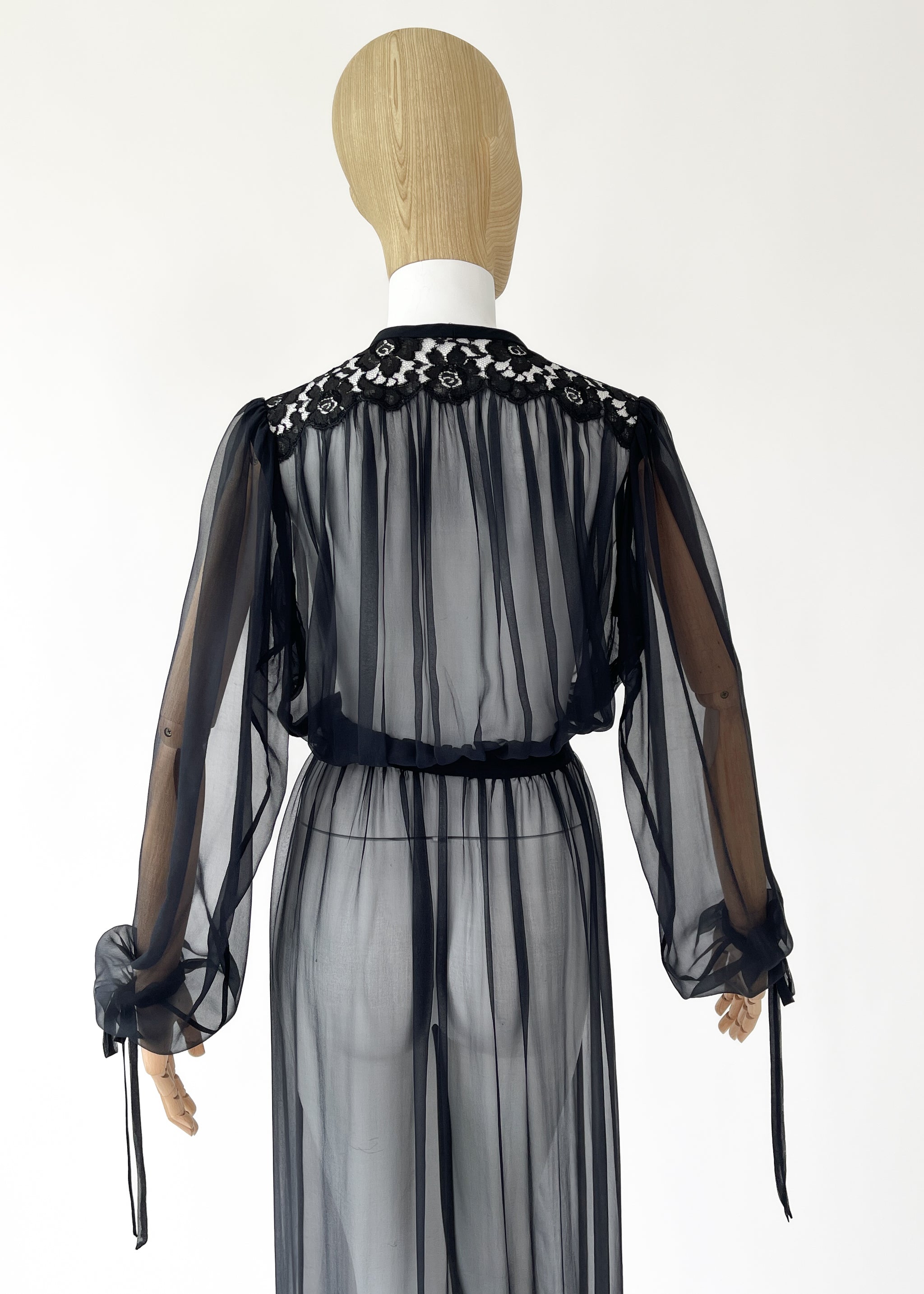 Vintage 1930s Sheer Silk Chiffon Dress
