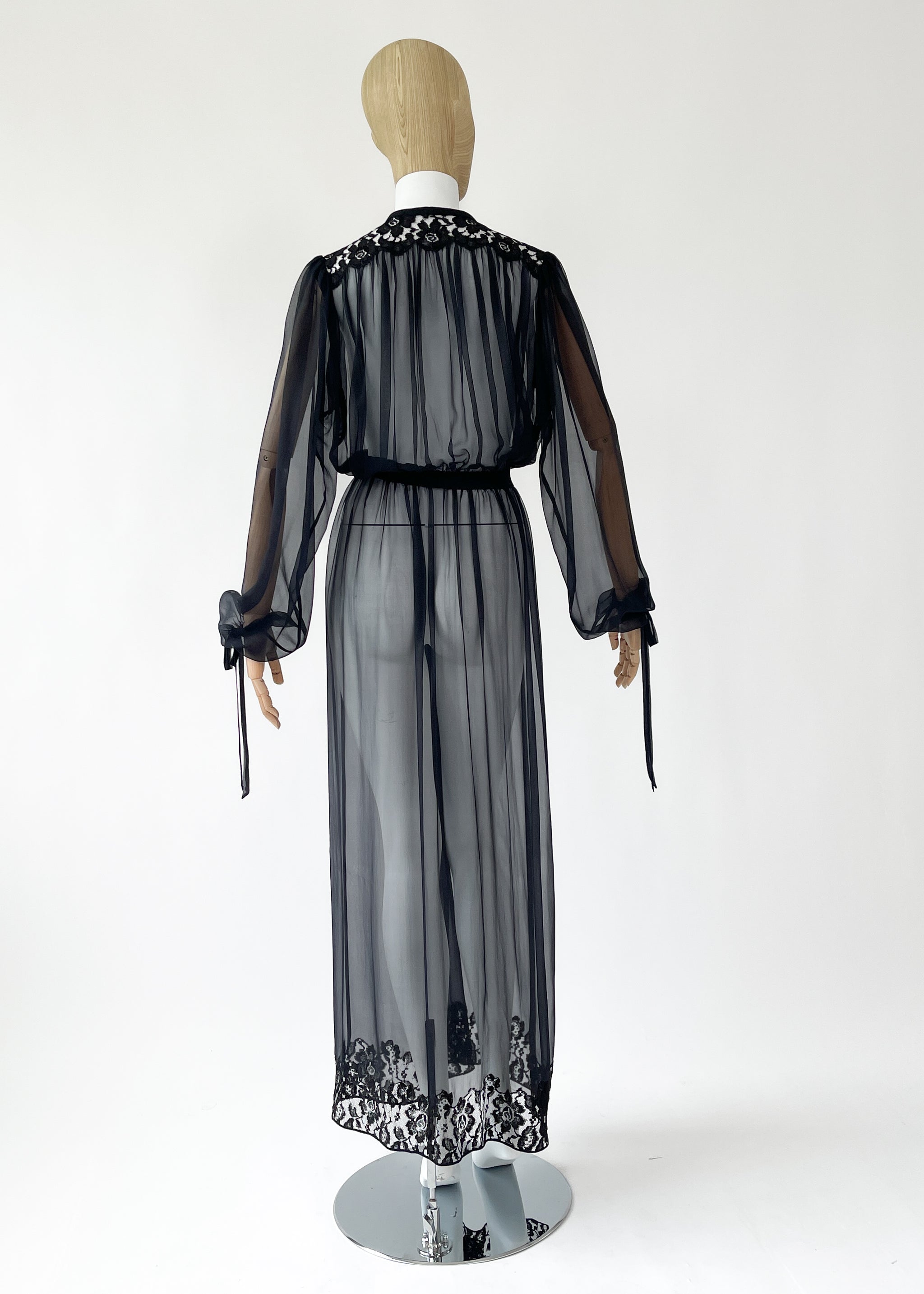 Vintage 1930s Sheer Silk Chiffon Dress