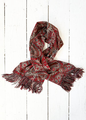Vintage 1940s Paisley Rayon Scarf