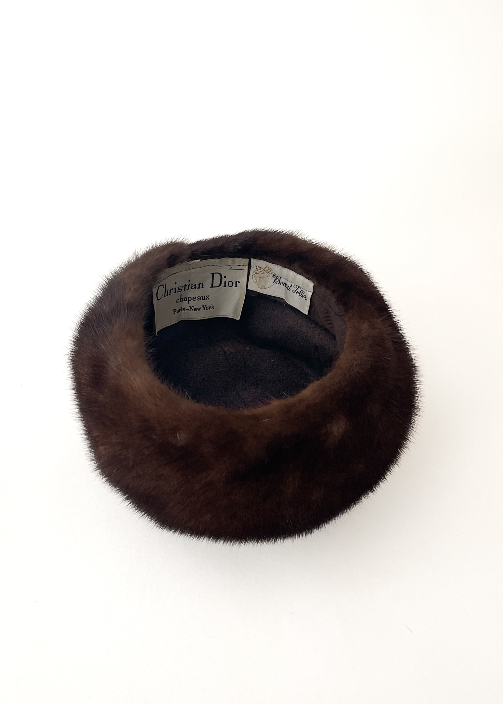 Vintage 1960s Christian Dior Mink Fur Hat