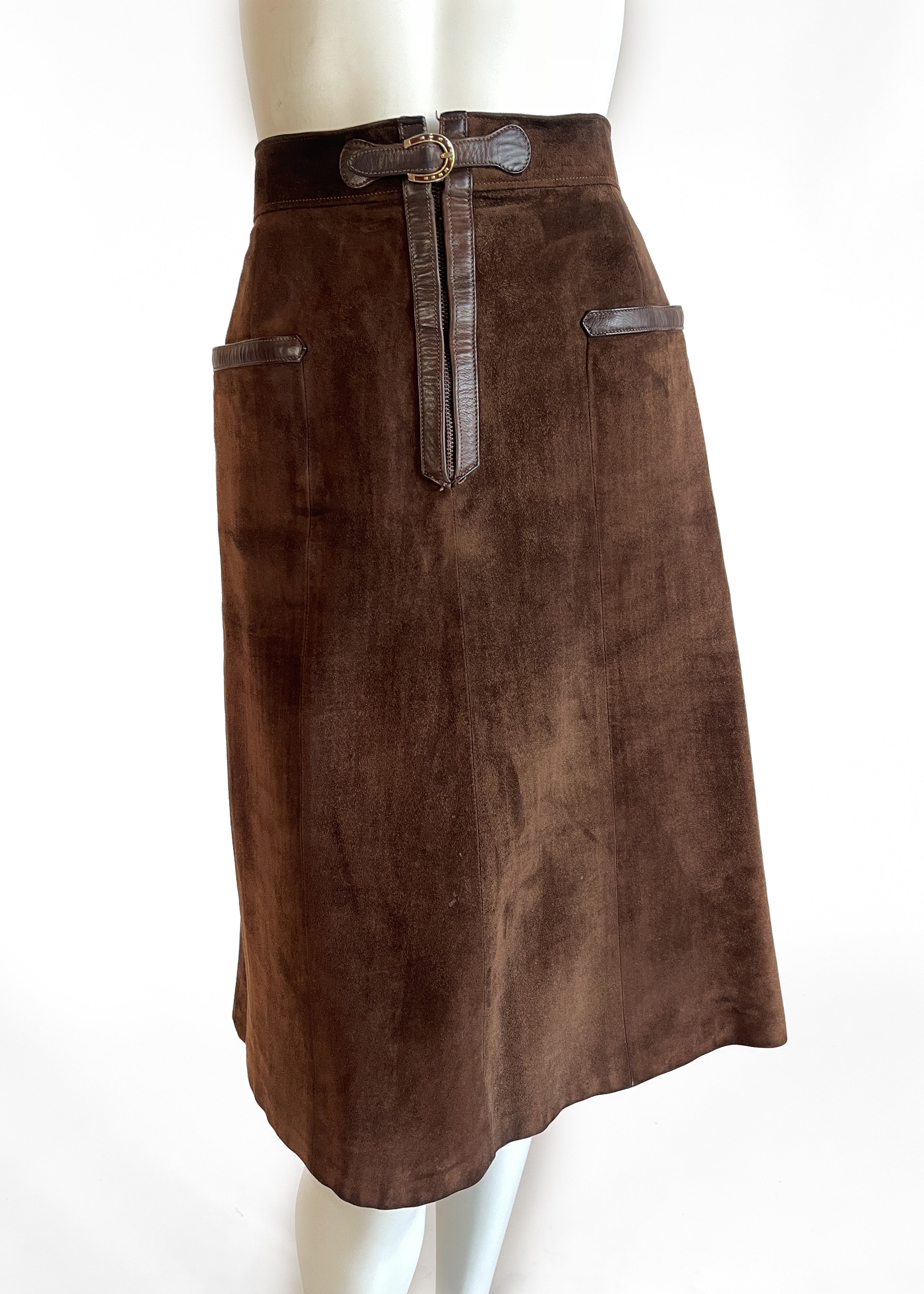 Vintage 1970s Gucci Suede Skirt