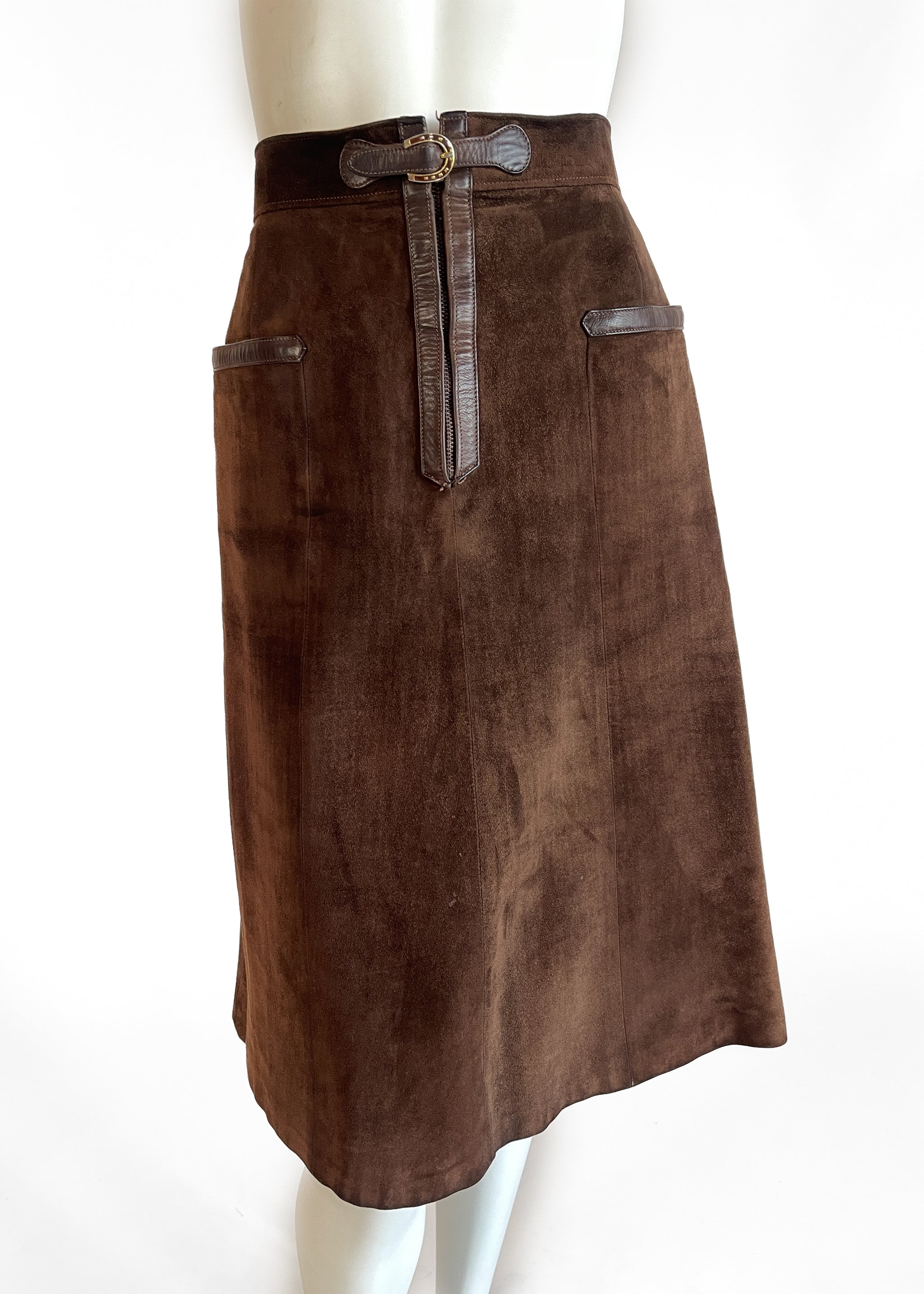 Vintage 1970s Gucci Suede Skirt