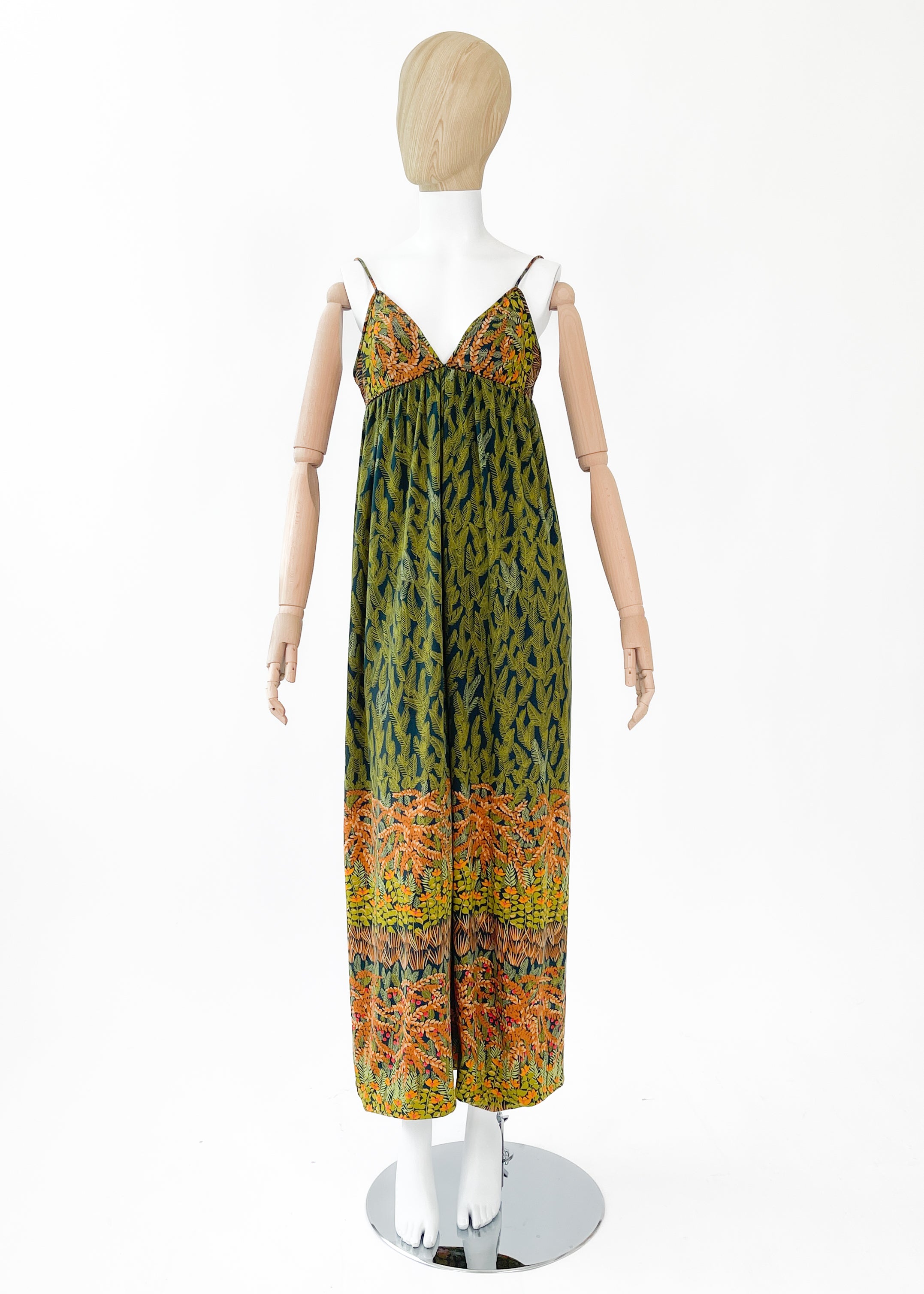 Vintage 1970s Jean Varon Floral Print Maxi Dress