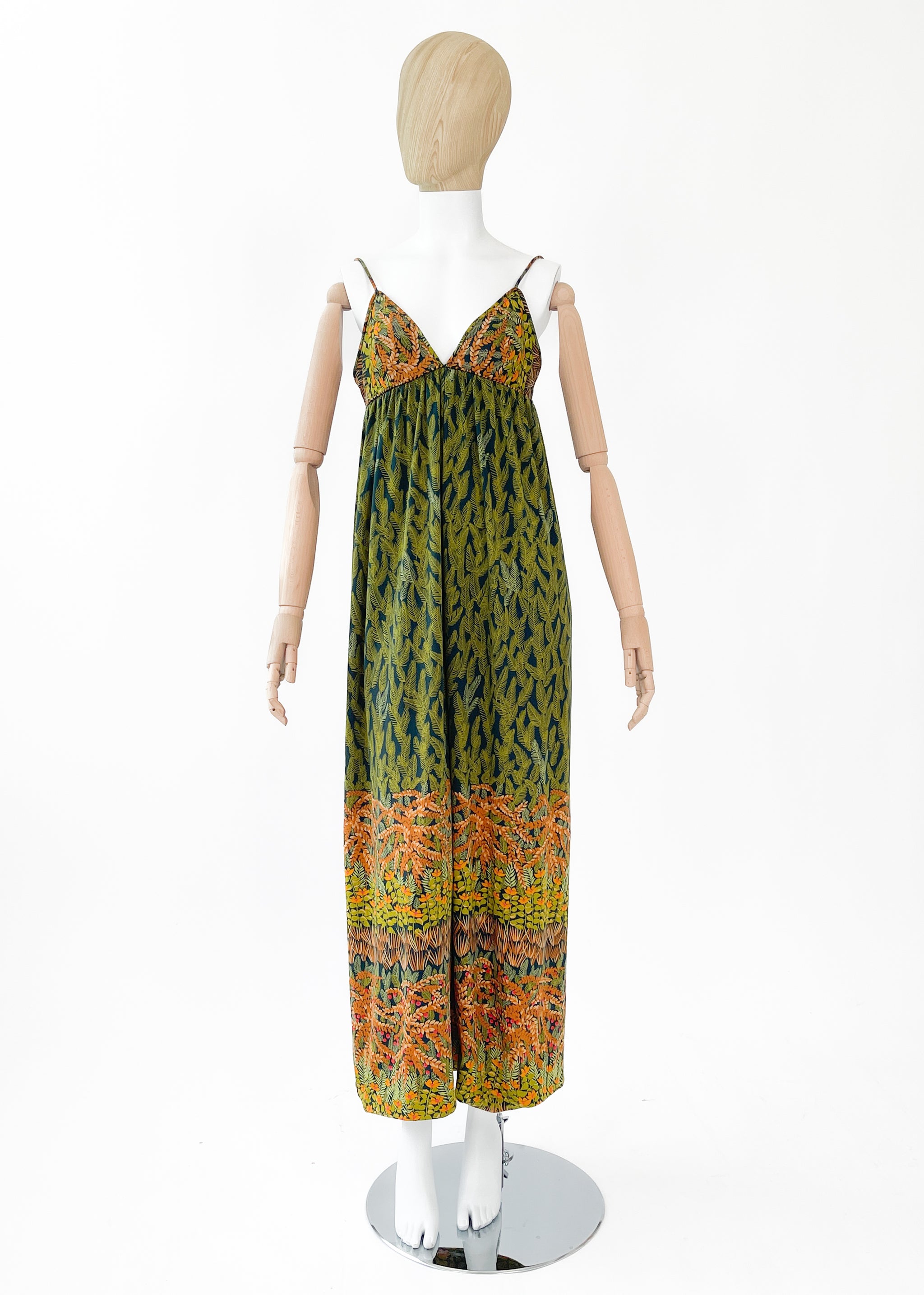 Vintage 1970s Jean Varon Floral Print Maxi Dress