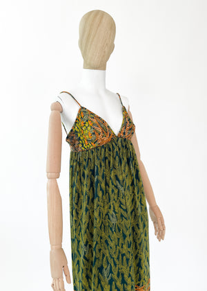 Vintage 1970s Jean Varon Floral Print Maxi Dress