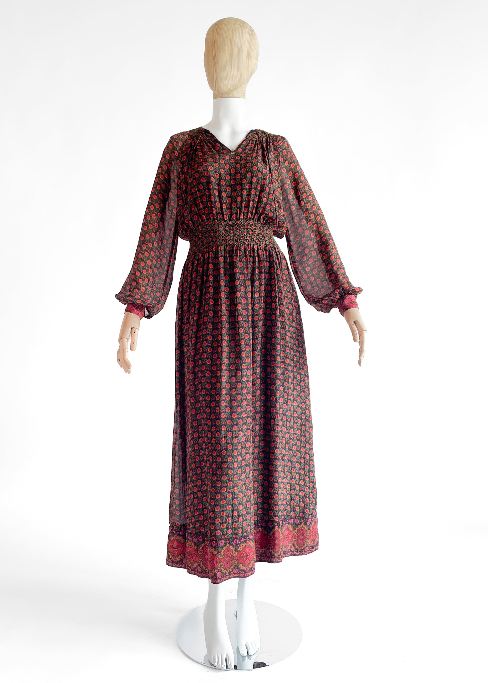 Vintage 1970s Treacy Lowe Silk Dress from India
