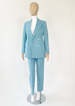 1990s Burberry's Blue Suit