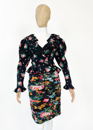 Vintage 1980s Ungaro Floral Dress