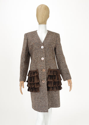 Vintage Valentino Herringbone Tweed Coat