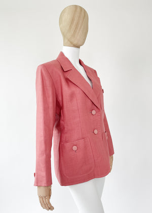 Vintage Yves Saint Laurent Pink Linen Blazer