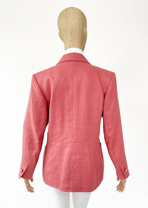 Vintage Yves Saint Laurent Pink Linen Blazer