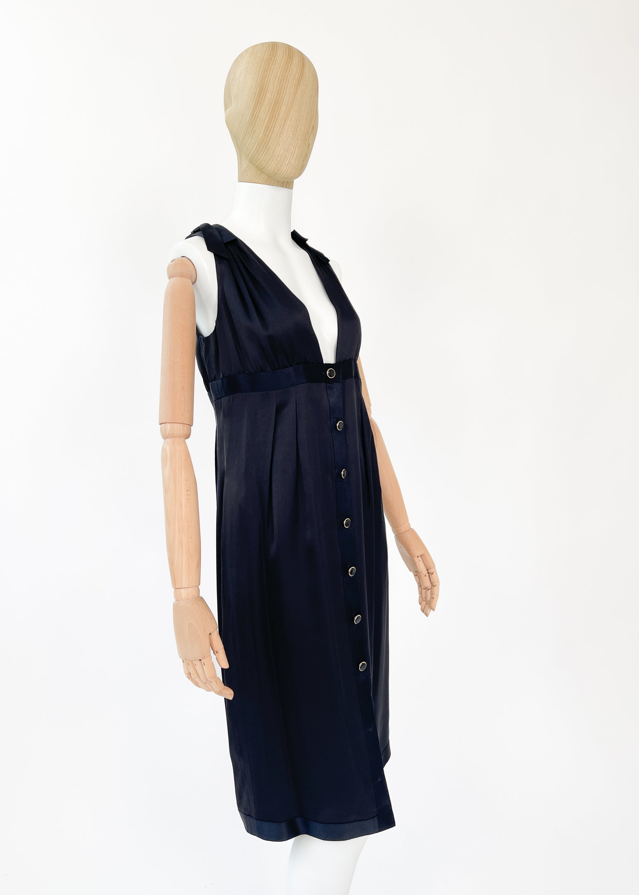 Chanel Fall 2007 Black Silk Dress