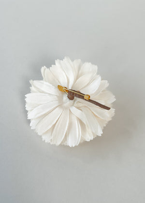Vintage 1990s Chanel White Sunflower Brooch