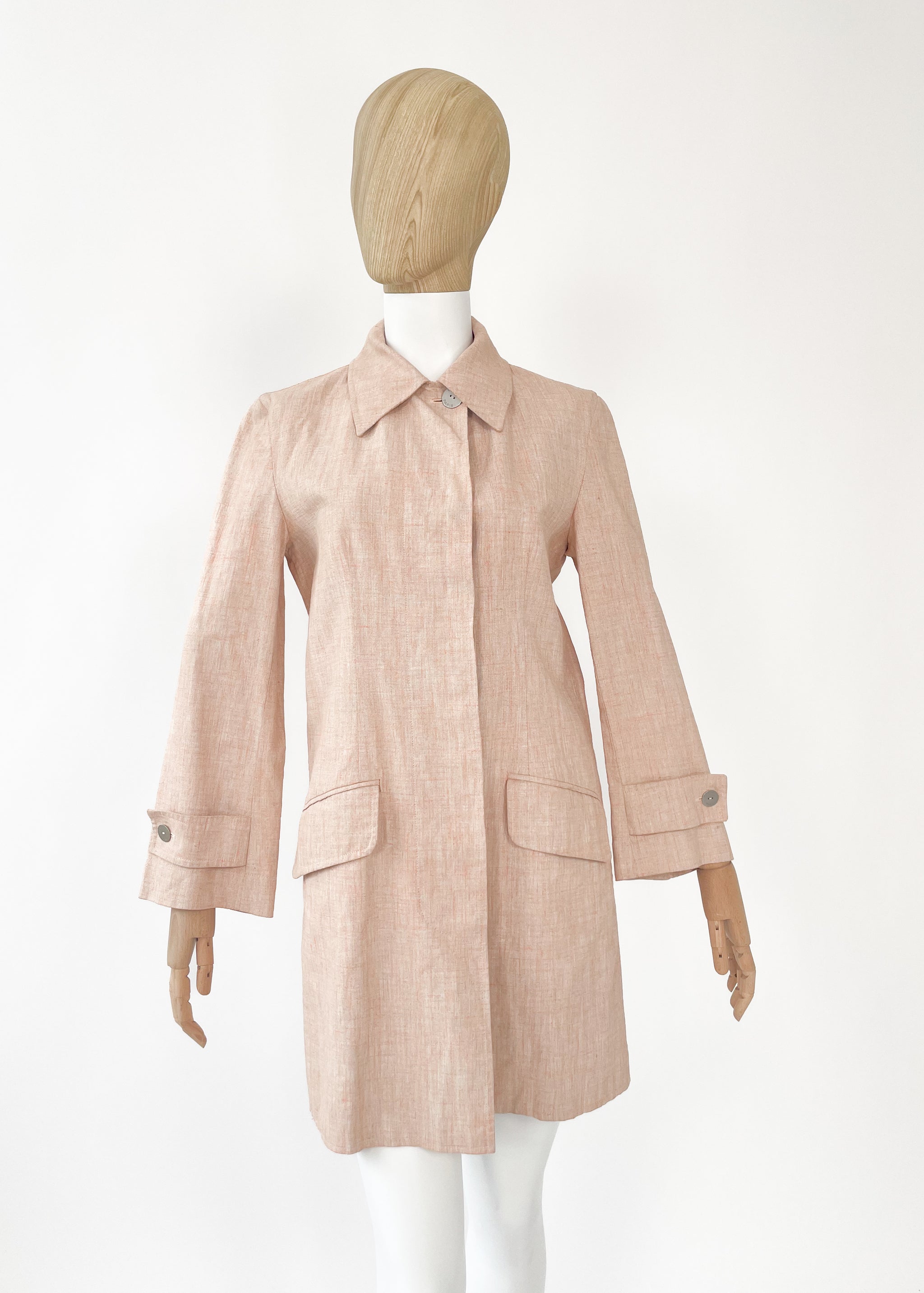 Vintage Late 1990s Chanel Linen Trench Coat