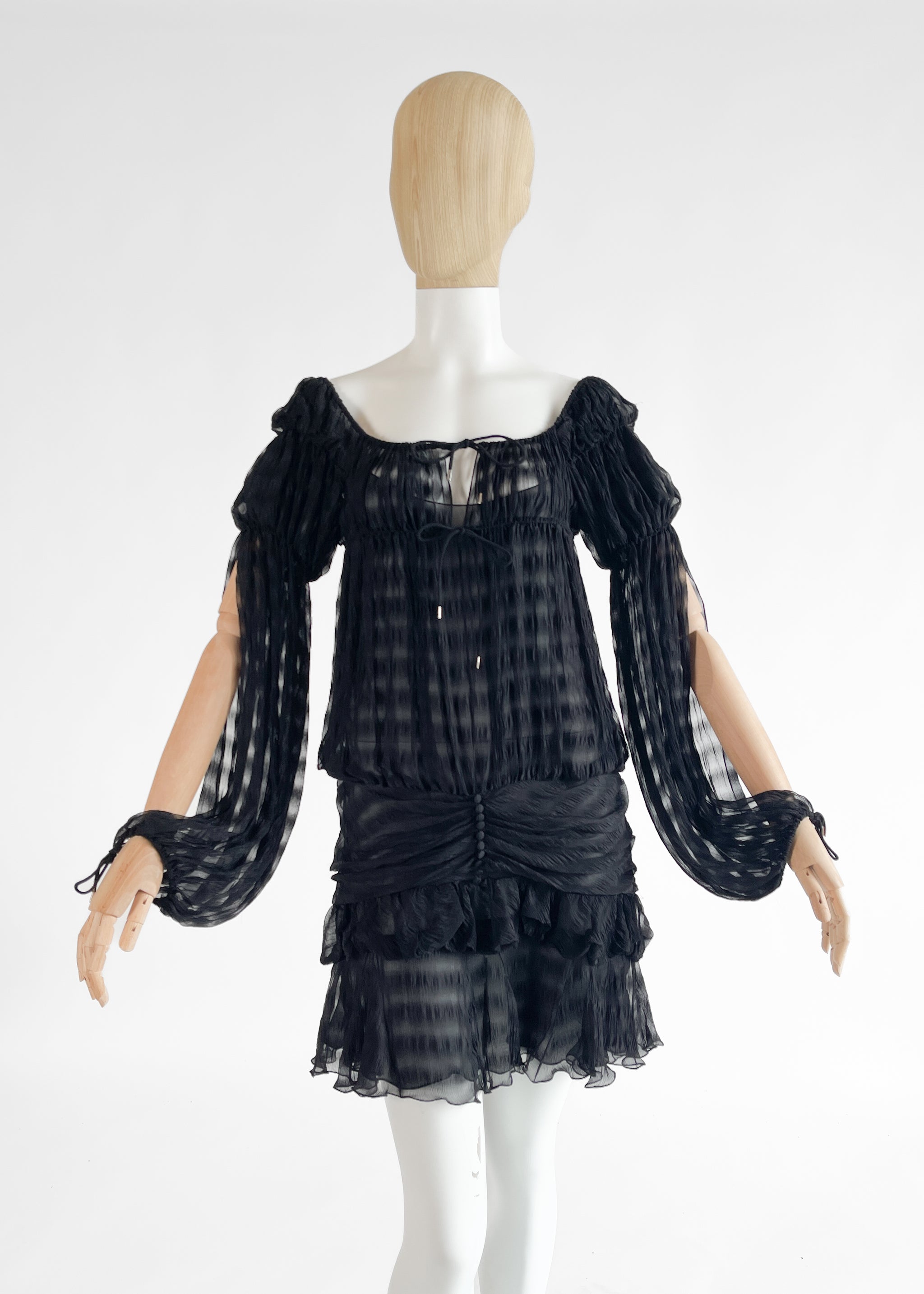 Vintage Christian Dior by Galliano Silk Chiffon Mini Dress